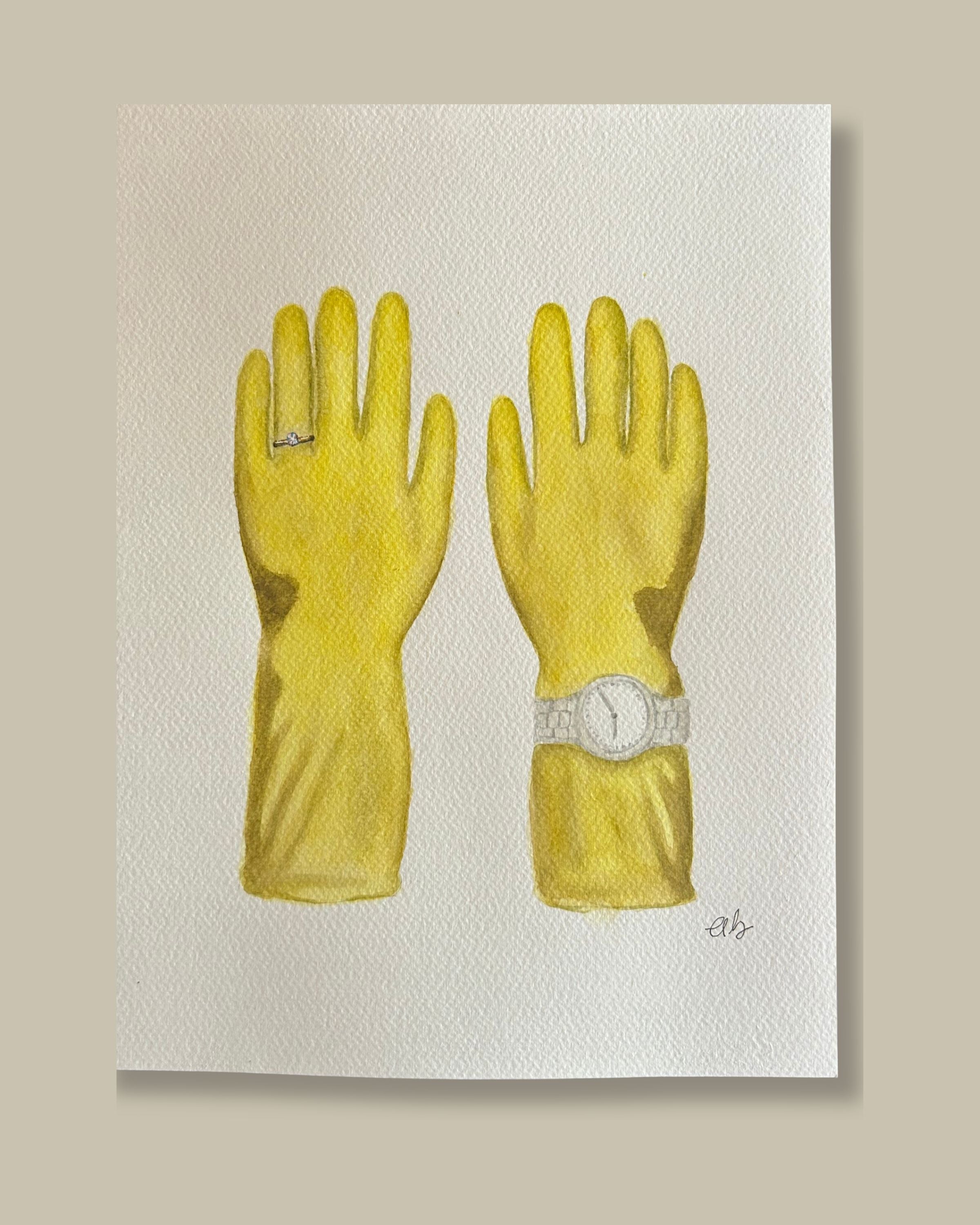 Guantes - Acuarela Original