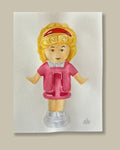 Muñeca miniatura - Acuarela Original