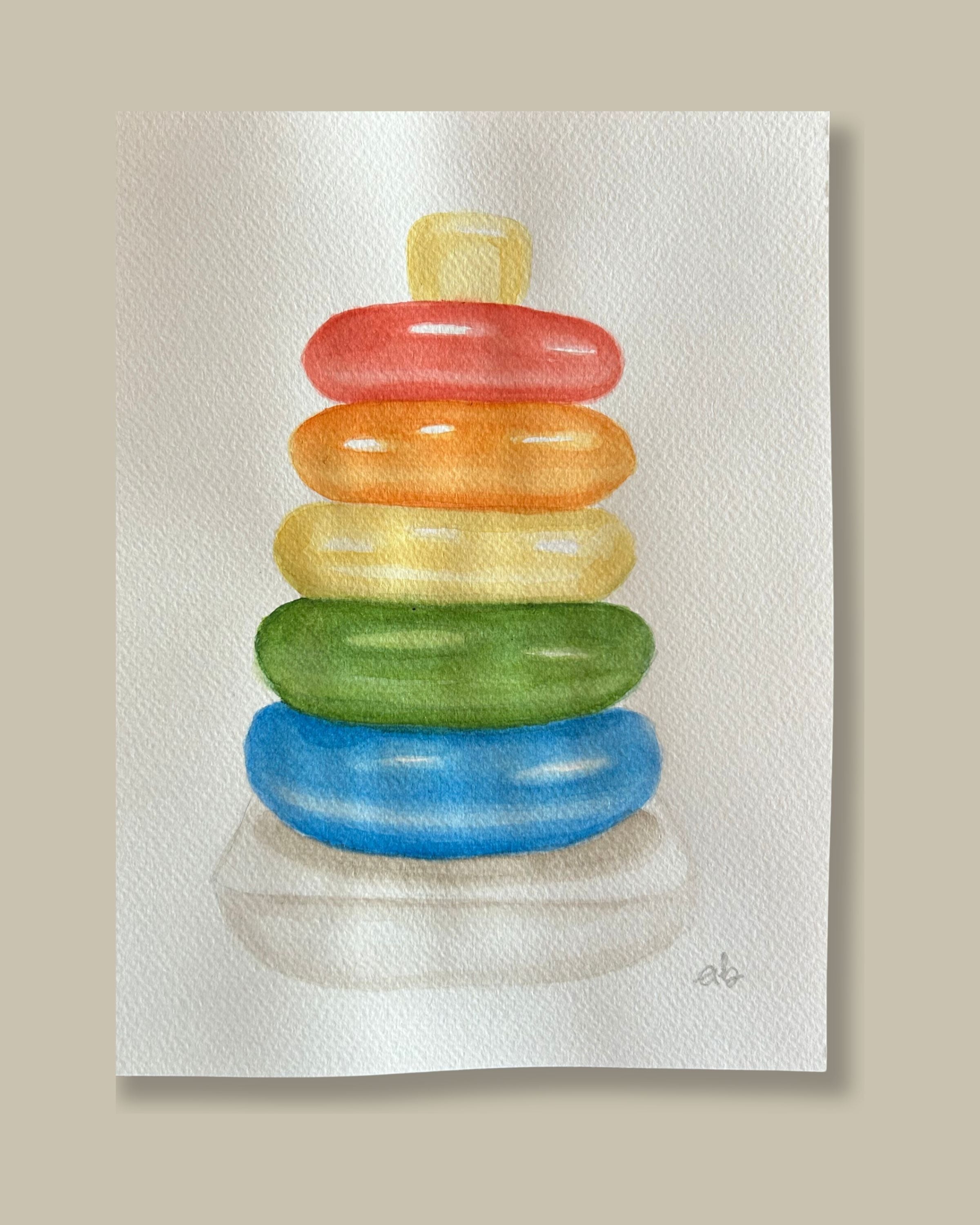Aros de colores - Acuarela Original