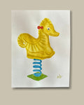 Caballito amarillo - Acuarela Original