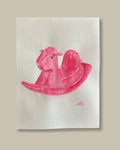 Caballito rosa - Acuarela Original