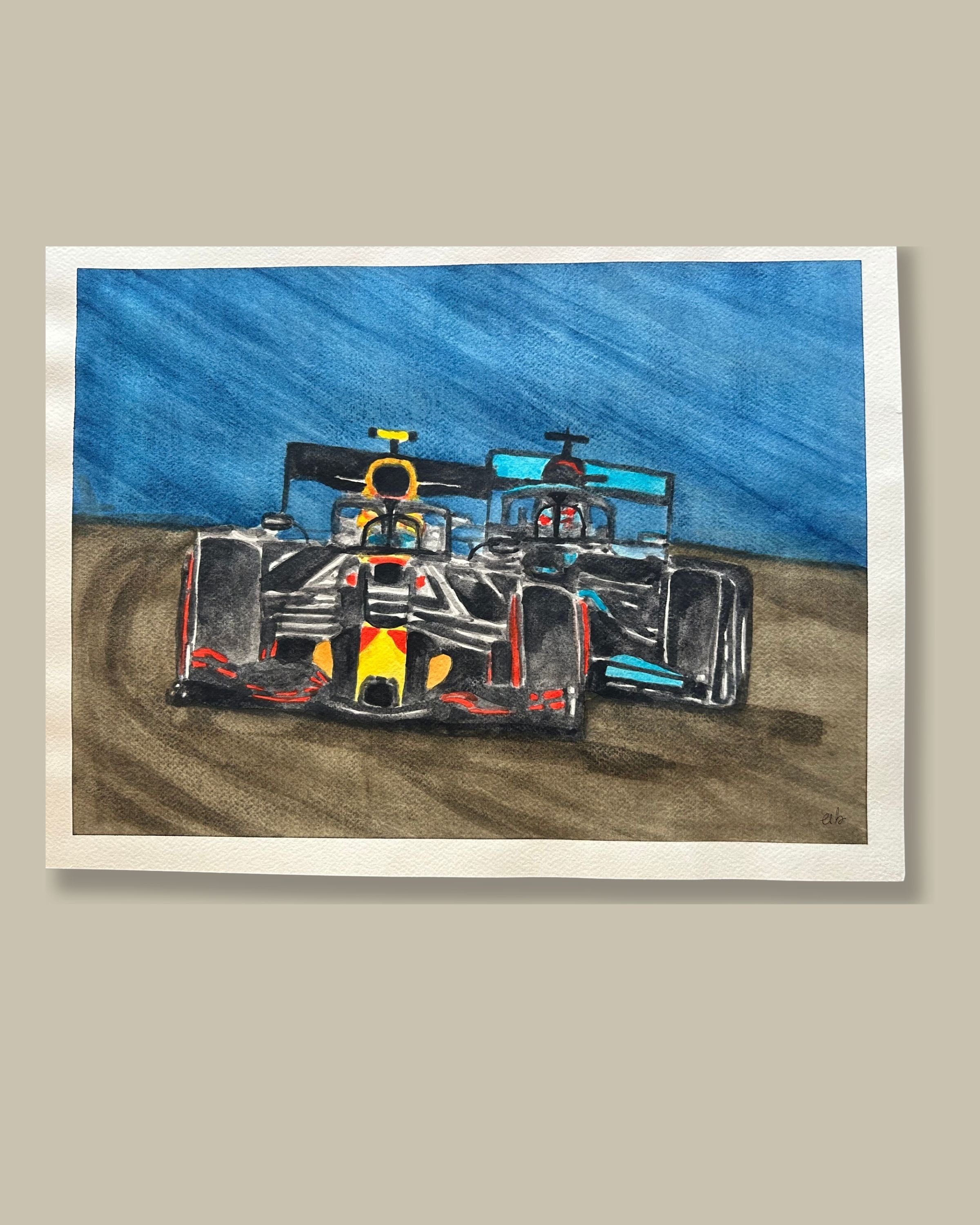 Racing cars - Acuarela Original